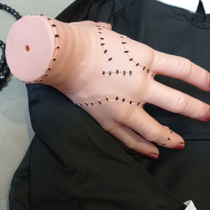 Sukienka strój przebranie Wednesday łapka r.122-128