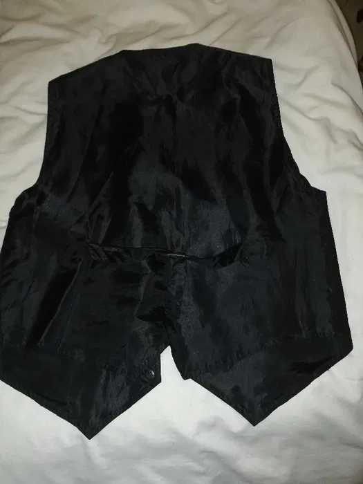 Colete de pele  preto como novo