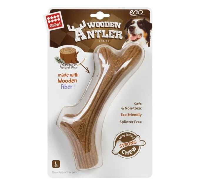 2343 Іграшка для собак Ріг жувальний, дерево, полімер, L 7.13.823