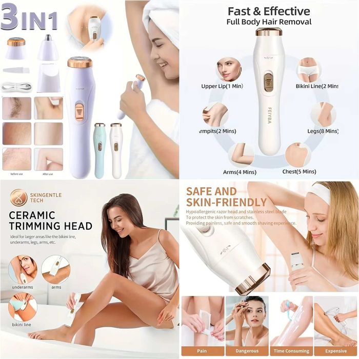 Depilador elétrico 3 em 1. Carregamento USB. Novo