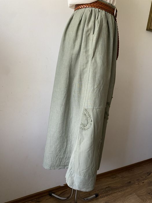 60% len , 40% wiskoza, lniana spódnica maxi