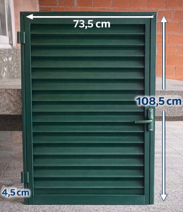 2x Portadas de aluminio verde-73,5x108,5cm