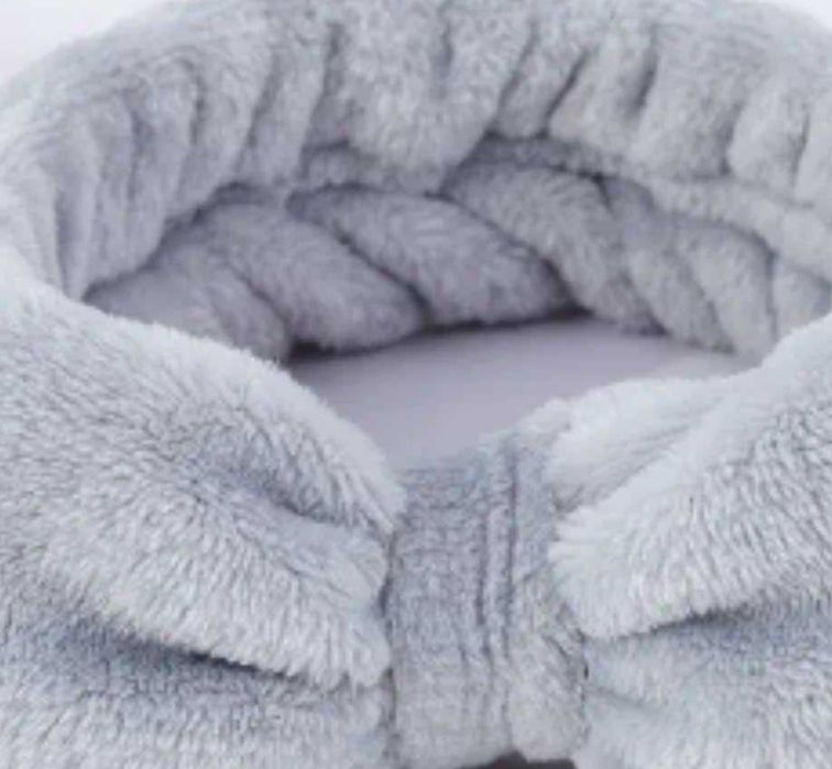 Opaska kosmetyczna do mycia twarzy z kokardką