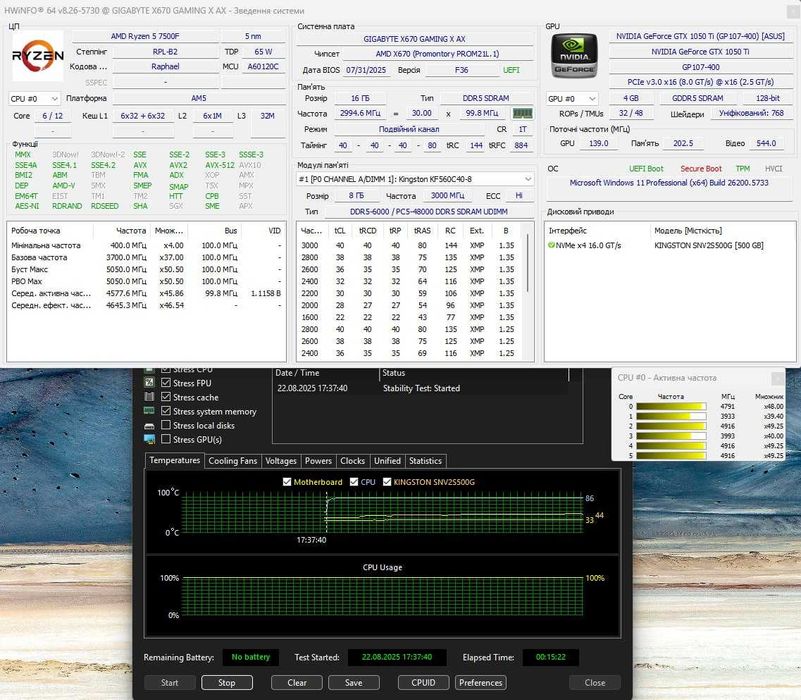 Gigabyte X670 Gaming X AX (AM5) 7000-8000-9000 Серія AMD