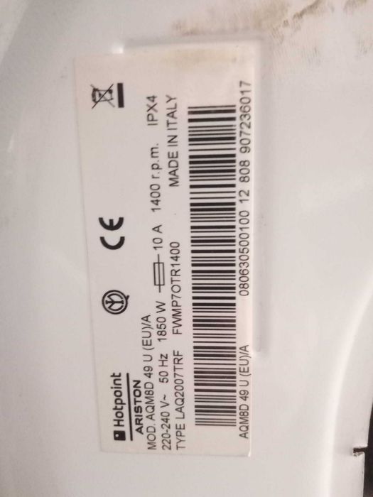 Máq. Lavar e Secar ARISTON Hotpoint AQUALTIS AQM8D49 (PEÇAS)