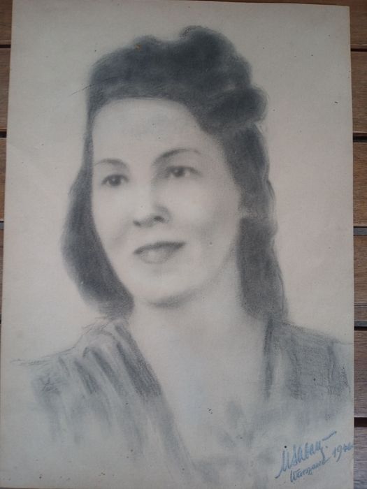 Portret kobiety - rysunek 1946r.