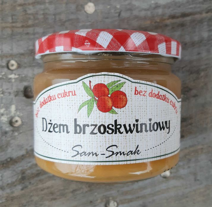 Dżem z brzoskwiń BEZ DODATKU CUKRU, domowy, 300 g