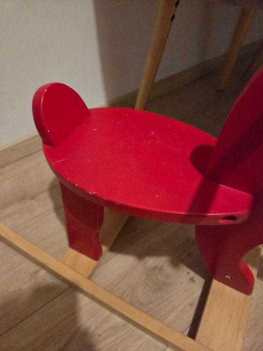 Ekorre Łoś na biegunach IKEA , czerwony/drewno kauczukowe