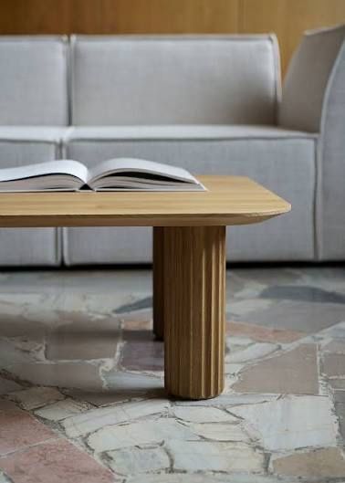 Elegancki stolik kawowy FILAR,ciemne drewno dębowe, TAMO design