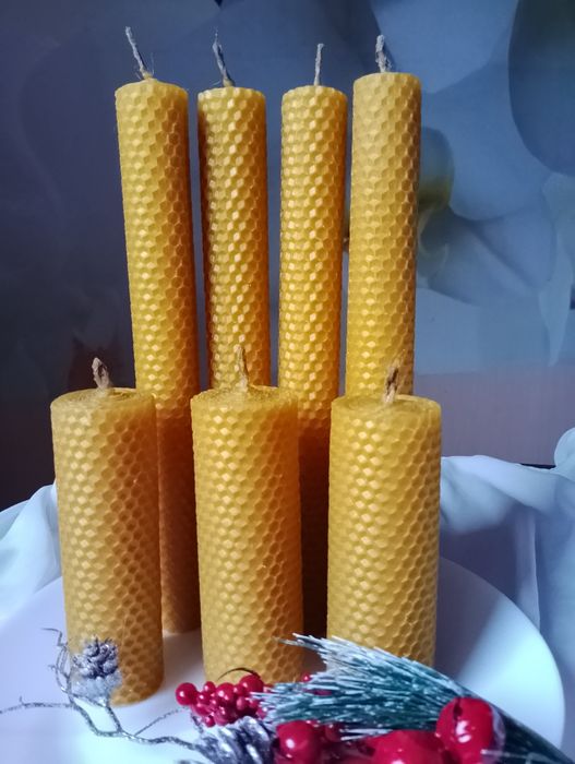 Свічки, свечи воскові з вощини, ручної роботи