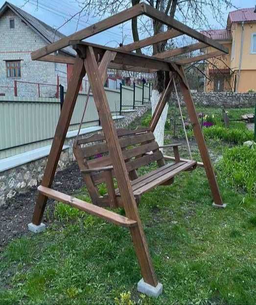 КРАСУНЯ гойдалка качеля лавка підвісна дерев'яна садова