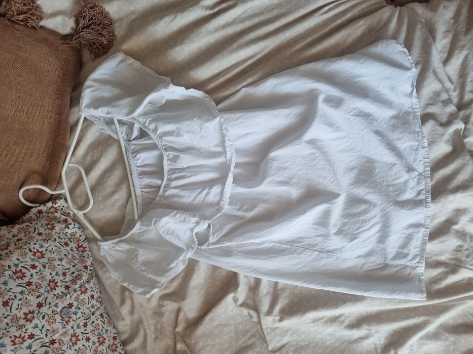 Biała bawełniana bluzka hiszpanka tunika S/M