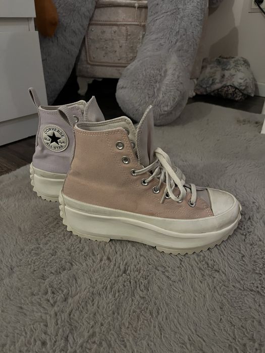 converse run star hike platform różowo fioletowe