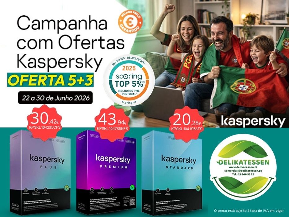 Antivirus Kaspersky Campanhas junho em delikatessen.pt