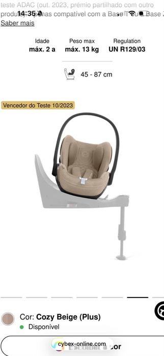 Cadeira Cybex bebé  + Isofix