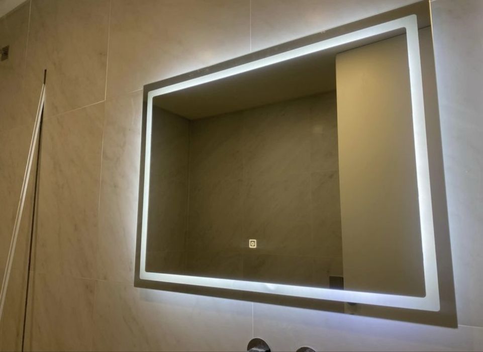 Espelho com led retangular