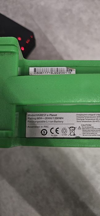 Bateria 60V/20Ah Li-ion 1200WH