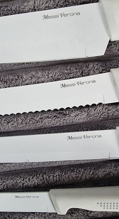 NOWY zestaw komplet noży noże 6szt biały Messi Verona