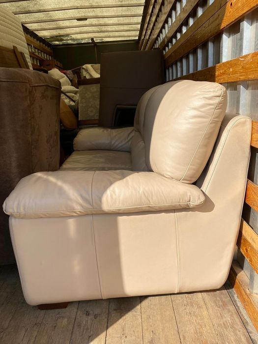 Sofa skórzana 2 osobowa skóra naturalna stan bdb beżowa FV DOWÓZ