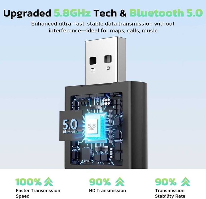 Lamtto Bezprzewodowy adapter CarPlay 2w 1