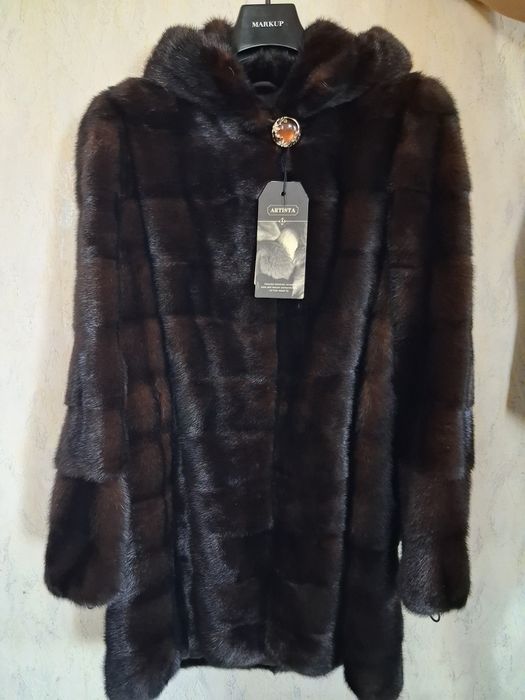 Норковый полушубок с капюшоном НОВЫЙ