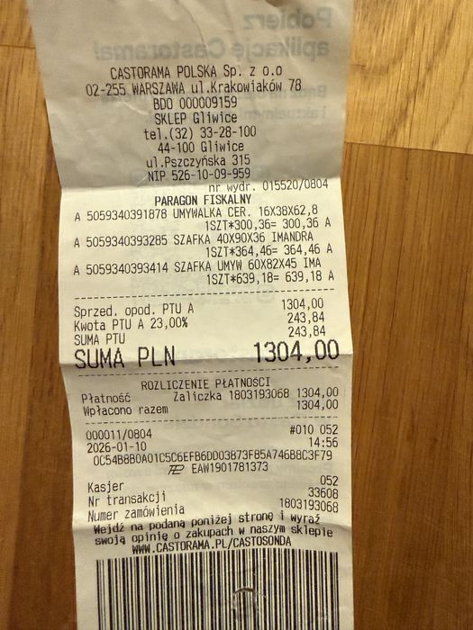 Komplet mebli lazienkowych