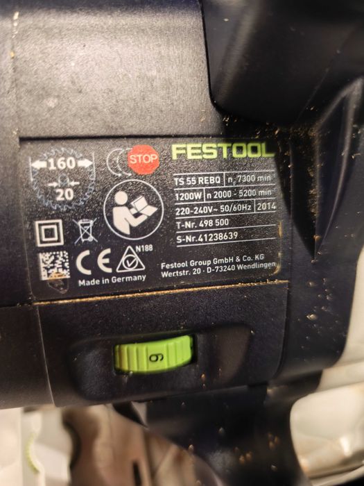 Festool pilarka TS55 rebq 1200w + pudełko i szyna festool fs 1400