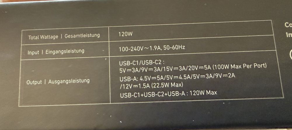 Carregador Anker Prime 737 (GaNPrime 120W)