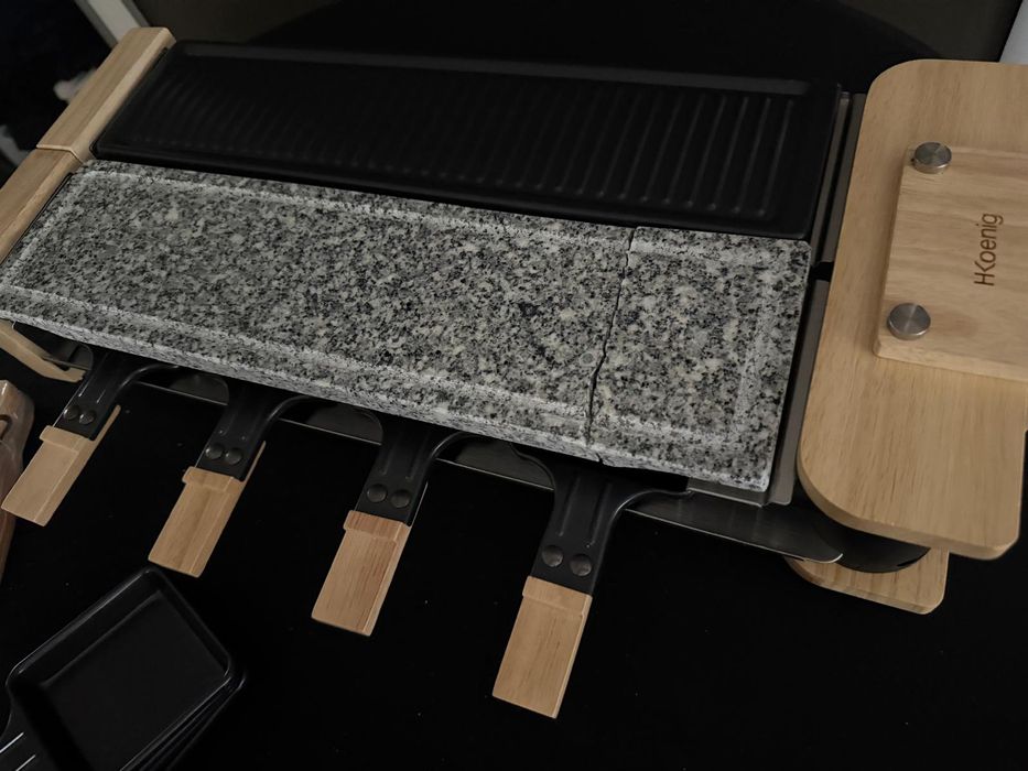 Grill Raclette H.Koenig WOD360 1400W 8 osób (pęknięty kamień, stan igła