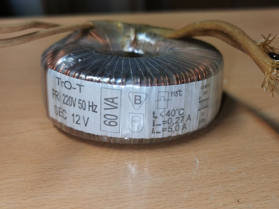 Transformator toroidalny 230V na 12V 60w