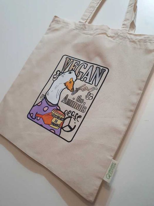 Torba bawełniana shopperka Vegan for Animals Gęś weganizm