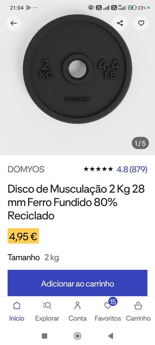 Discos e barras para musculação