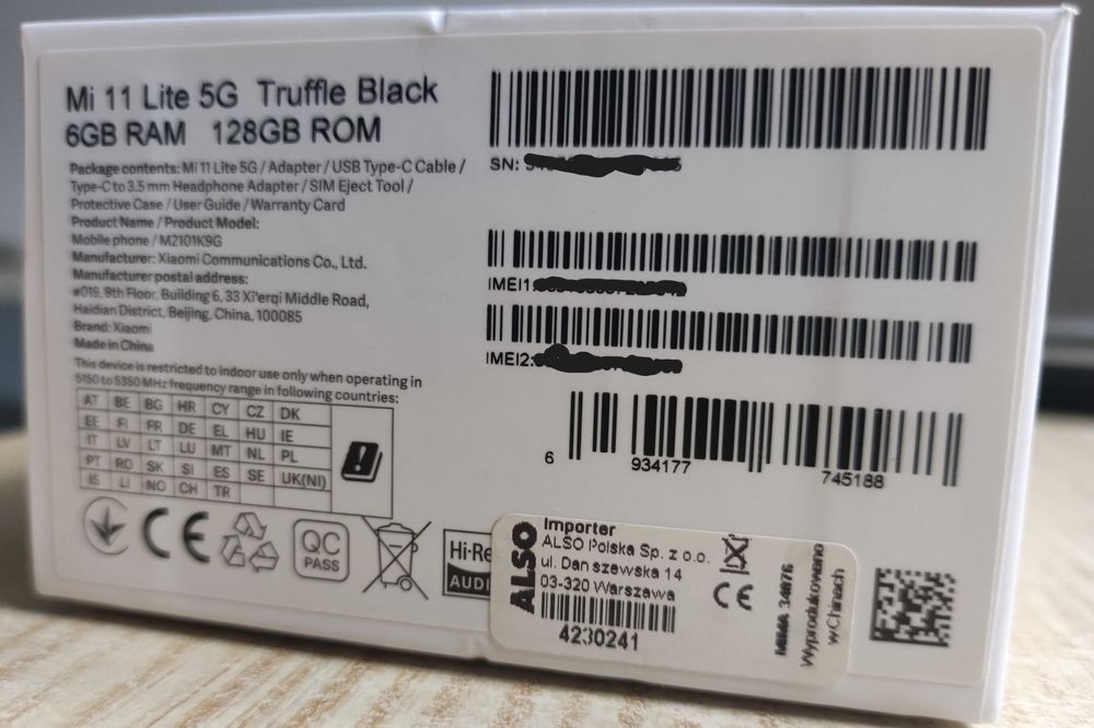 Xiaomi Mi 11 5G lite amoled 120 Hz pamięć 6/128Gb - jak NOWY