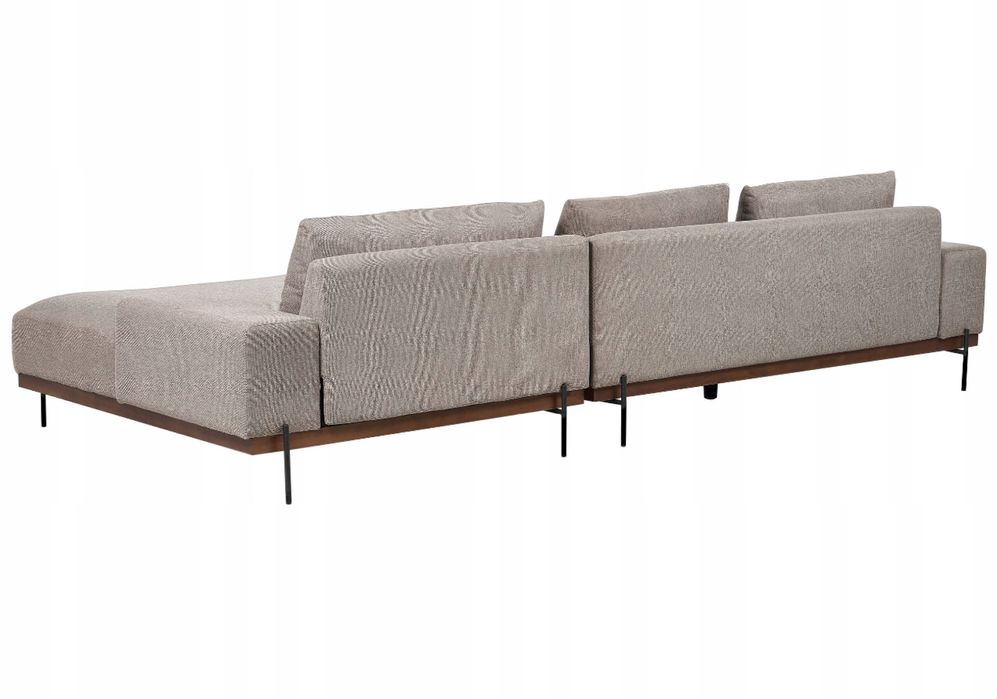 Narożnik lewy sofa 3-osobowa jasnobrązowy