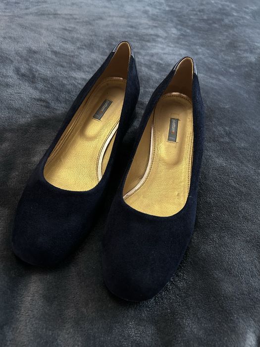 Замшеві темно-сині туфлі