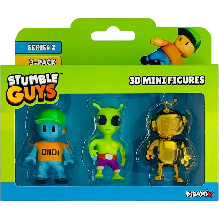 Stumble Guys Zestaw Figurek 3-Pak Robot Guy Green Alien Golden Robo