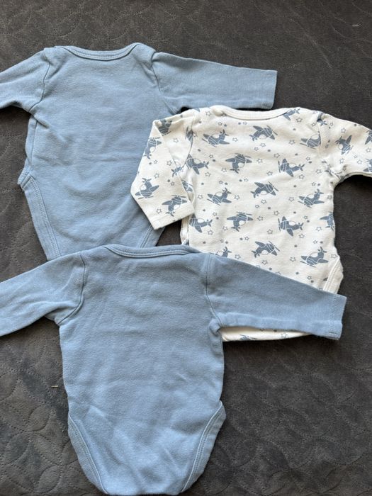Zestaw body chłopięcych z długim rękawkiem 56 cm