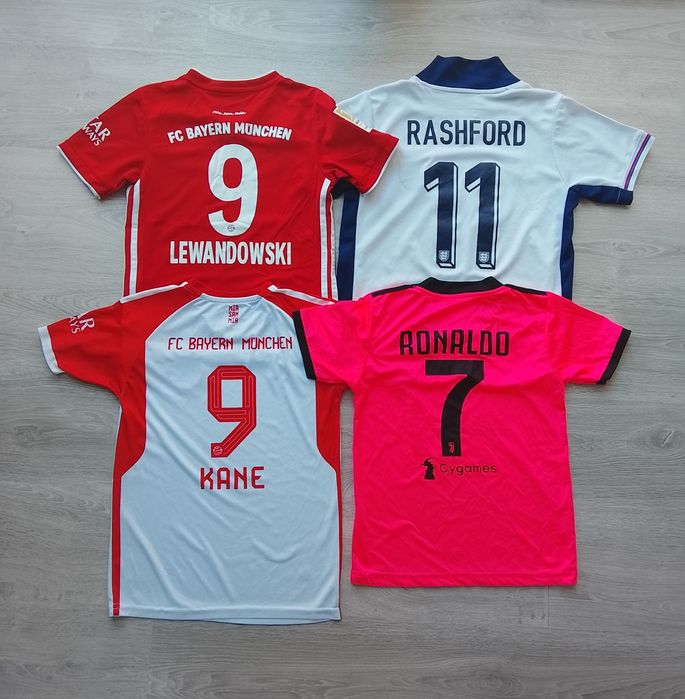 Футбольні футболки Баварія Ювентус Англія Kane Lewandowski Rashford Ronaldo adidas nike дитячі