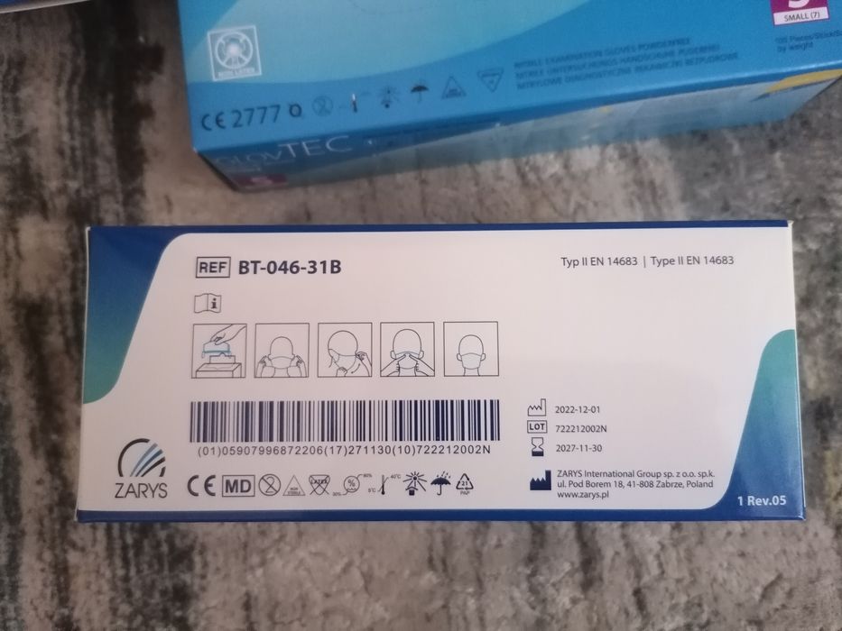 Maseczki 2x opak + rękawiczki nitrylowe
