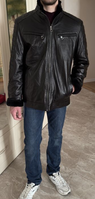 Куртка чоловіча стильна  на натуральному хутрі