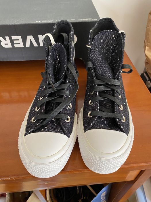 Tenis bota all star preto brilhantes plataforma converse NOVOS