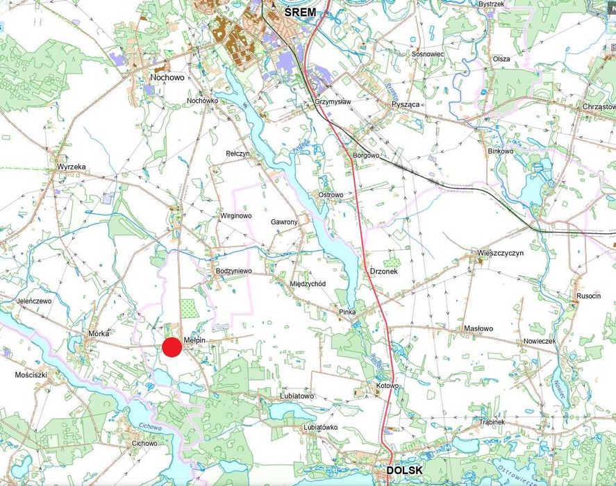 Działka budowlana Mełpin blisko jezior 1261m2