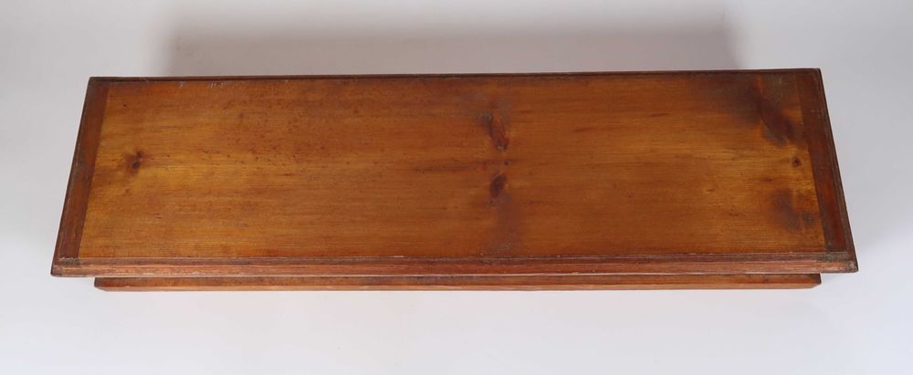 Caixa grande retangular antiga em madeira 49 cm