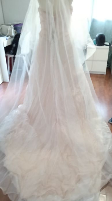 Vestido de noiva rosa claro