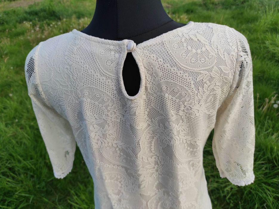 Koronkowa bluzka TUNIKA ecru Dorothy Perkins 42 XL