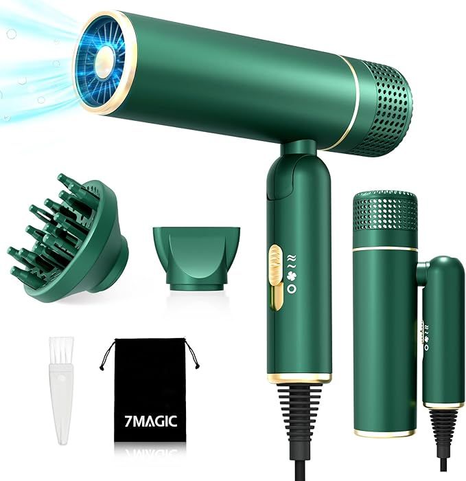 7Magic Xdm3600  Składana Suszarka Jonowa Szybkie Suszenie Zielona