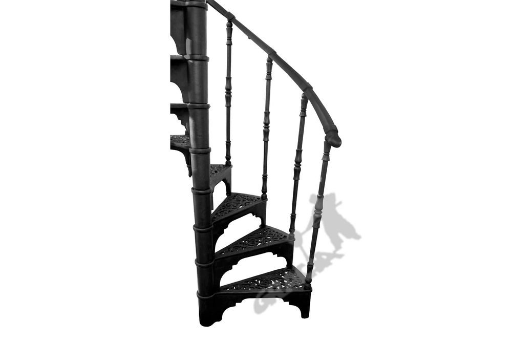 Schody żeliwne kręcone fi 1,22 m wzór nr 1 - z 1 tralką /stopień