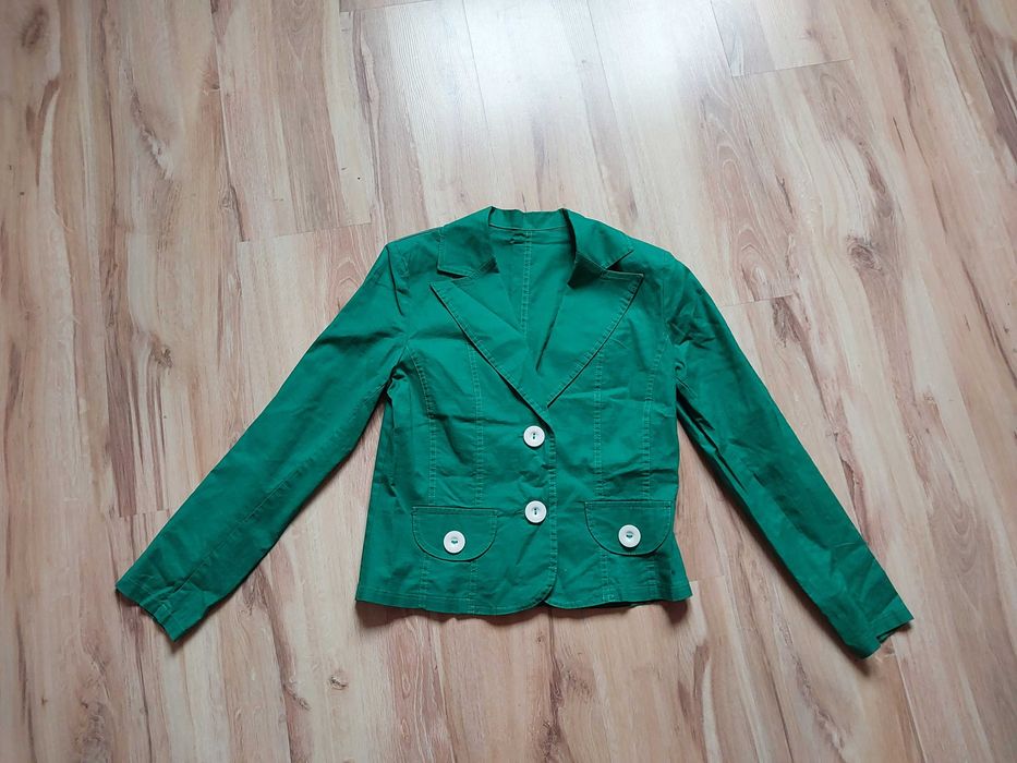 Żakiet zielony marynarka 38 M jak nowa Karolina
