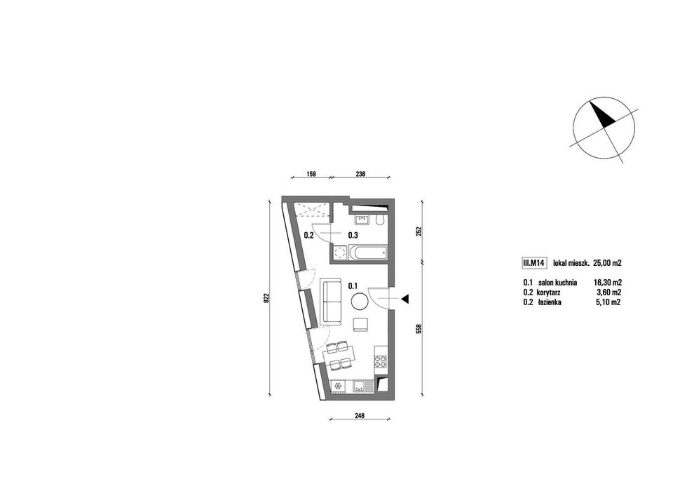 Westerplatte 5a | mieszkanie 1-pok. | III.M14