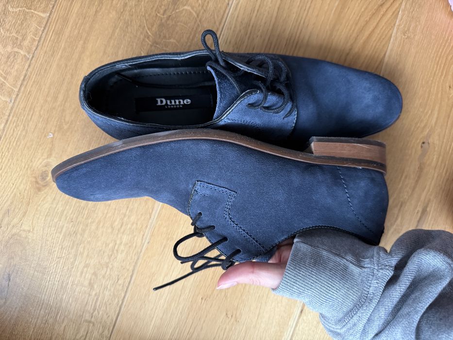 Buty ślubne Dune - r.43/US 10M, granatowo-niebieskie, zamsz